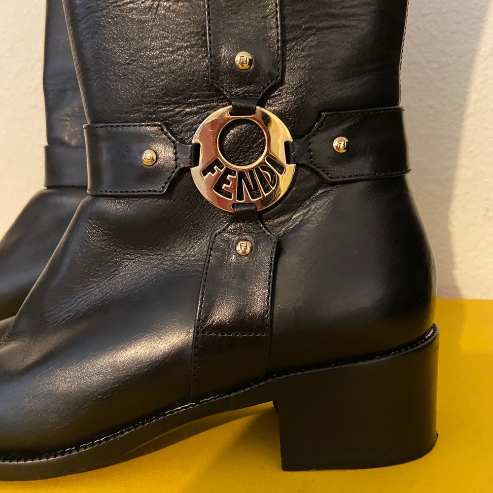 Black Fendi riding boots